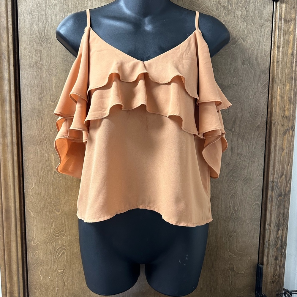 Women's Ruffled Peach Top